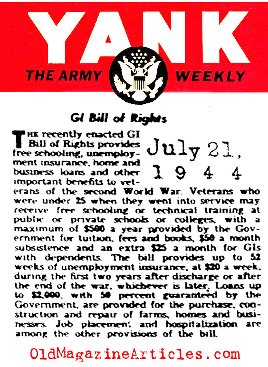 The GI Bill (Yank Magazine, 1944)